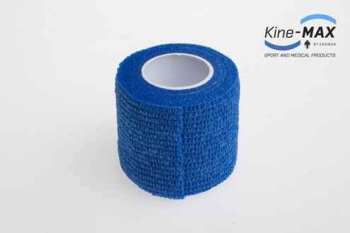 KINE-MAX COHESIVE ELASTIC BANDAGE ELASTICKÁ SAMOFIXAČNÍ BANDÁŽ 5cm x 4,5m - Modrá č.2