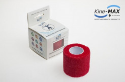 KINE-MAX COHESIVE ELASTIC BANDAGE ELASTICKÁ SAMOFIXAČNÍ BANDÁŽ 5cm x 4,5m - Červená