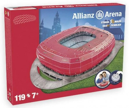 3D PUZZLE FOTBALOVÝ STADION - ALIANZ ARENA (BAYERN MNICHOV) - Červená č.1