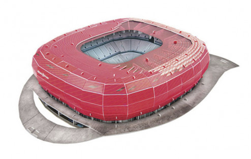 3D PUZZLE FOTBALOVÝ STADION - ALIANZ ARENA (BAYERN MNICHOV) - Červená č.2