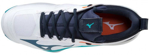 MIZUNO WAVE MOMENTUM 2 VOLEJBALOVÉ BOTY PÁNSKÉ - Bílá, Světle modrá č.4