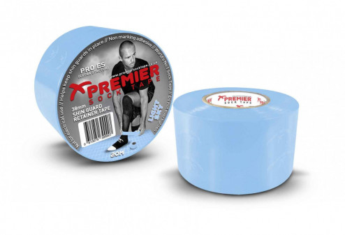 PREMIER SOCK TAPE SHIN GUARD PRO ES 38mmx20m FIXAČNÍ PÁSKA NA CHRÁNIČE - Blankytně modrá č.1