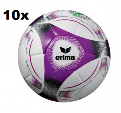 ERIMA SET 10 x HYBRID LITE 350 FOTBALOVÝ MÍČ VELIKOST 3 - Bílá, Fialová č.1