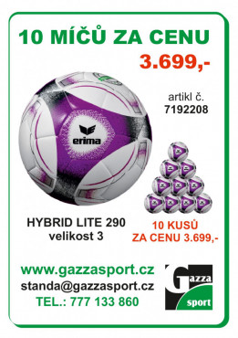 ERIMA SET 10 x HYBRID LITE 350 FOTBALOVÝ MÍČ VELIKOST 3 - Bílá, Fialová č.2