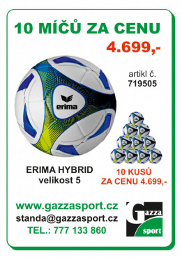 ERIMA SET 10 x HYBRID TRAINING FOTBALOVÝ MÍČ VELIKOST 5 - Bílá, Modrá č.2