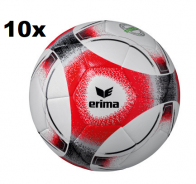 ERIMA SET 10 x HYBRID TRAINING 2.0 FOTBALOVÝ MÍČ VELIKOST 5 - Bílá, Červená