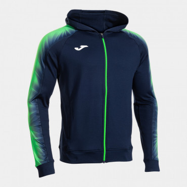 JOMA ELITE XI MIKINA S KAPUCÍ PÁNSKÁ - Tmavě modrá, Neon zelená č.1